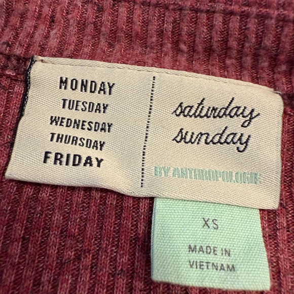 Saturday Sunday by Anthropologie soft Heather red Lagenlook tunic sweater SZ XS - Picture 4 of 12